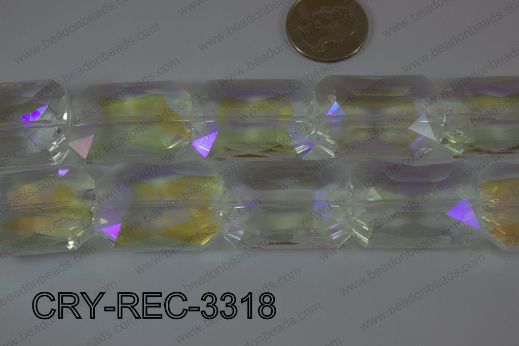 Angelic Crystal Rectangle Faceted 24x33mm CRY-REC-3318