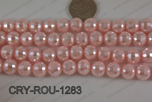 Crystal Round 96 Cut with Pearl Coating Pink 12mm CRY-ROU-1283