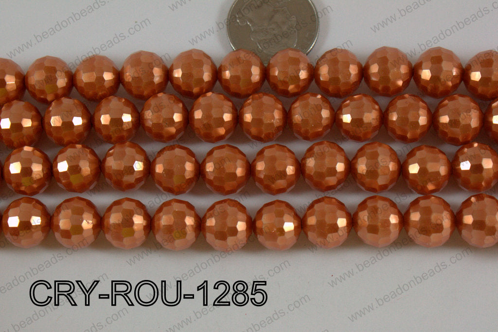 Crystal Round 96 Cut with Pearl Coating Orange 12mm CRY-ROU-1285