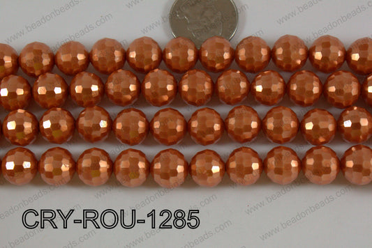 Crystal Round 96 Cut with Pearl Coating Orange 12mm CRY-ROU-1285