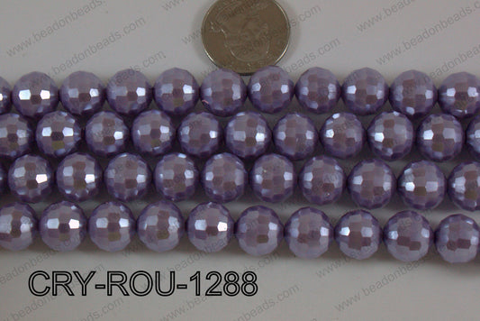 Crystal Round 96 Cut with Pearl Coating Purple 12mm CRY-ROU-1288