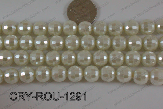 Crystal Round 96 Cut with Pearl Coating Cream 12mm CRY-ROU-1291