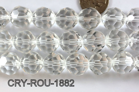 Angelic Crystal Faceted Round 18mm 32Cut Clear 14'' CRY-ROU-1882