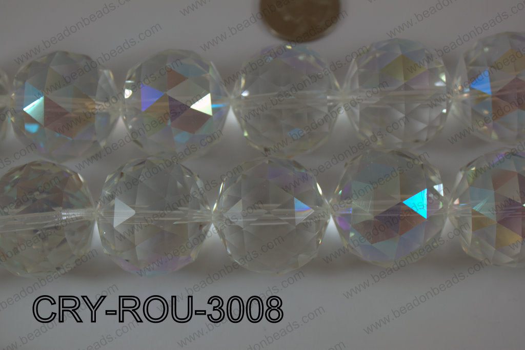 Angelic Crystal Round Faceted 30mm CRY-ROU-3008