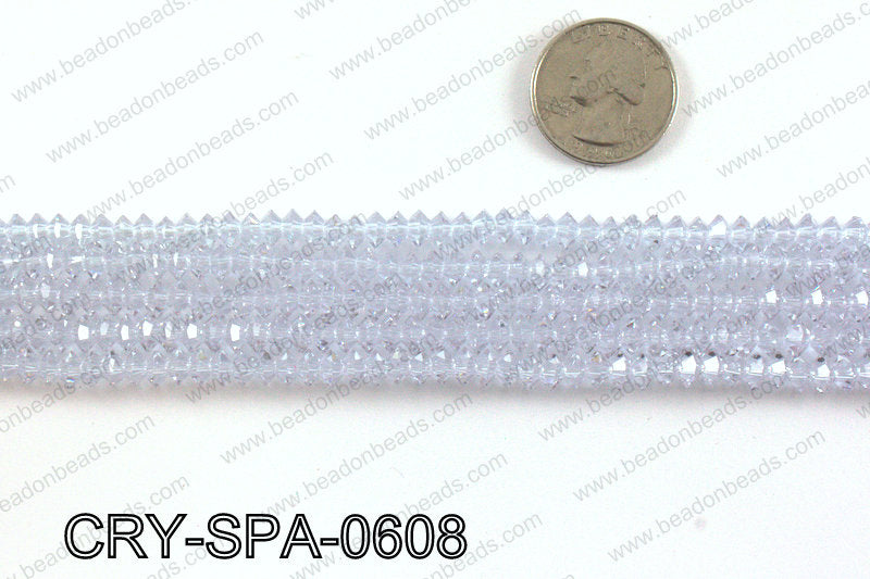 Flat bicone spacers 3x6mm CRY-SPA-0608