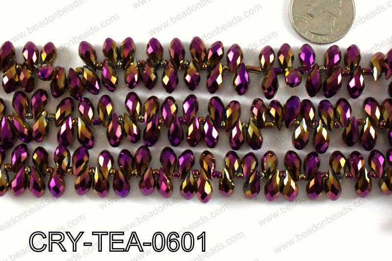 Top drilled teardrop crystals 6x12mm CRY-TEA-0601