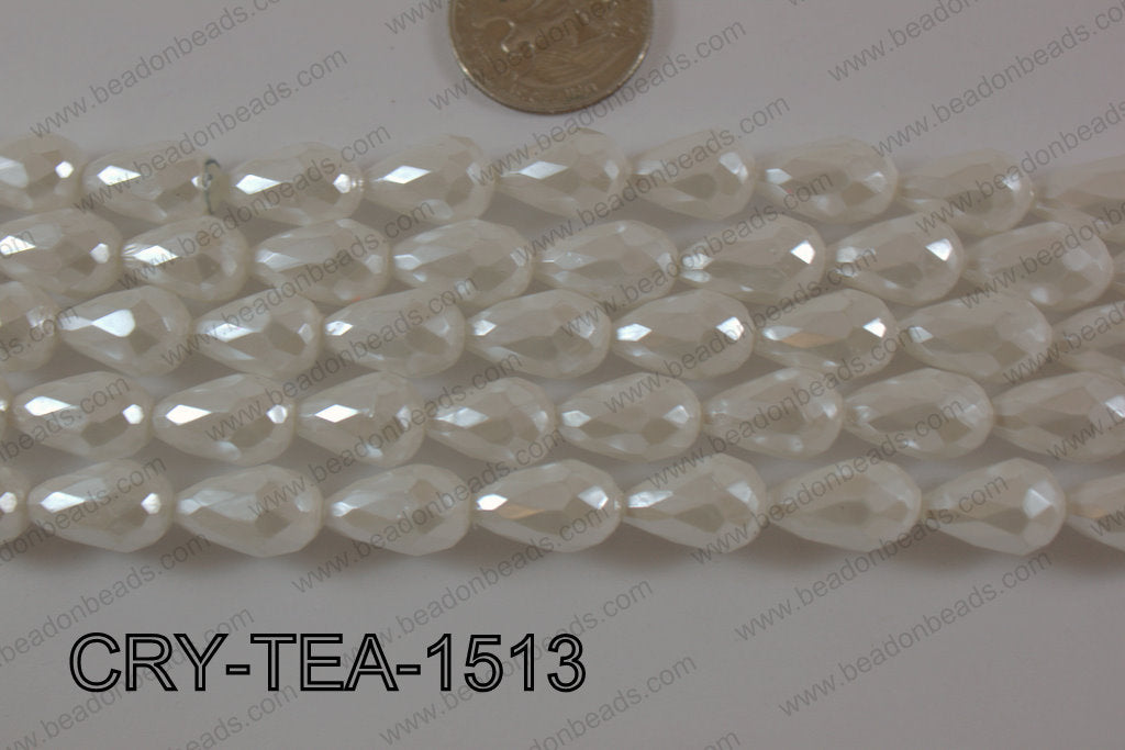 Angelic Crystal Pearl Coated Teardrop 10x15mm CRY-TEA-1513