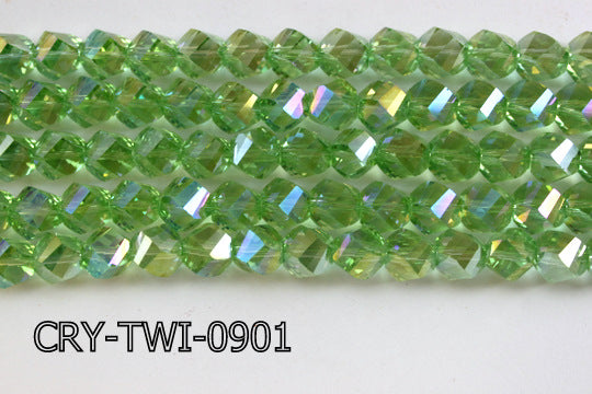 Angelic Crystal Faceted Twisted 9x10mm CRY-TWI-0901