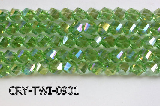 Angelic Crystal Faceted Twisted 9x10mm CRY-TWI-0901