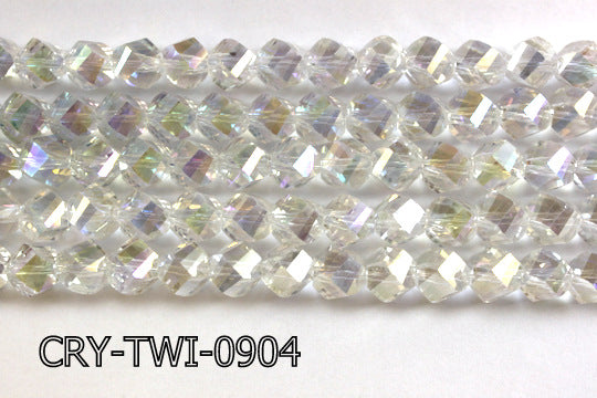 Angelic Crystal Faceted Twisted 9x10mm CRY-TWI-0904