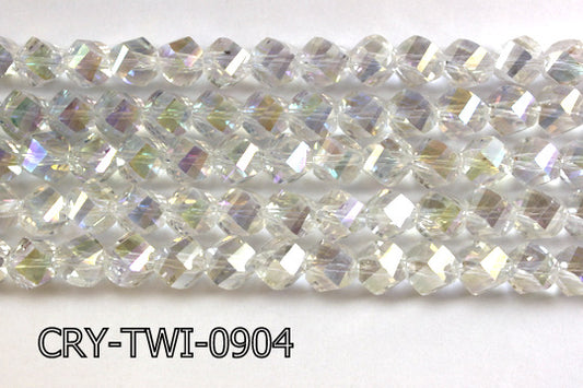 Angelic Crystal Faceted Twisted 9x10mm CRY-TWI-0904