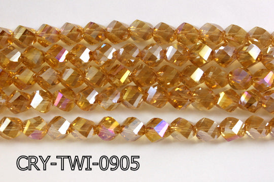 Angelic Crystal Faceted Twisted 9x10mm CRY-TWI-0905