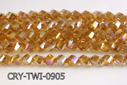 Angelic Crystal Faceted Twisted 9x10mm CRY-TWI-0905