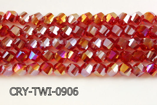 Angelic Crystal Faceted Twisted 9x10mm CRY-TWI-0906