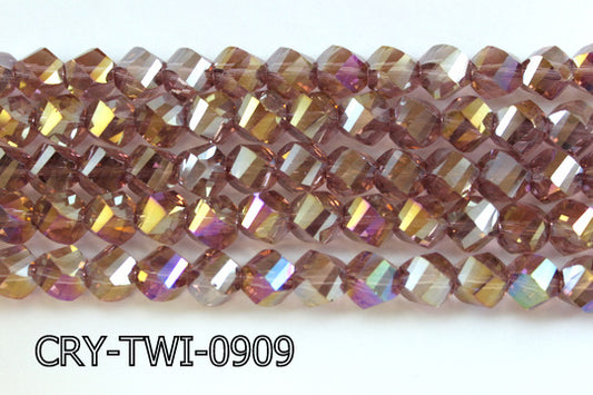 Angelic Crystal Faceted Twisted 9x10mm CRY-TWI-0909