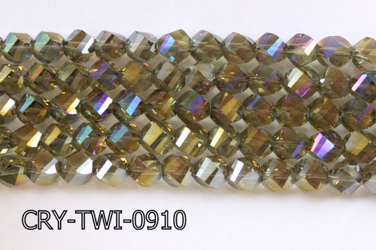 Angelic Crystal Faceted Twisted 9x10mm CRY-TWI-0910