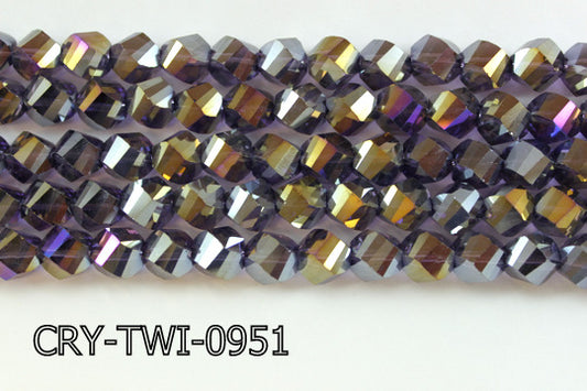 Angelic Crystal Faceted Twisted 9x10mm CRY-TWI-0951