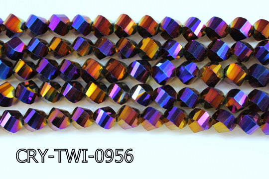 Angelic Crystal Faceted Twisted 9x10mm CRY-TWI-0956