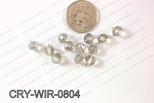 Wired Crystal Rondel 8mm Grey CRY-WIR-0804