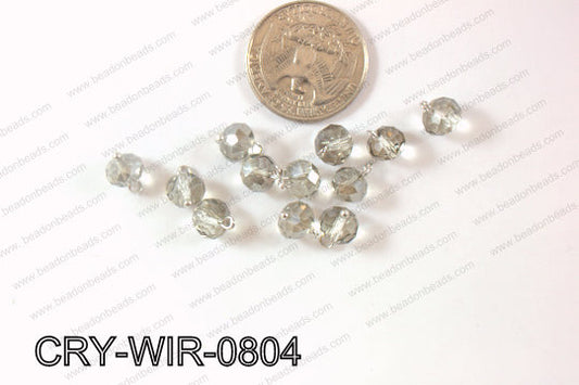 Wired Crystal Rondel 8mm Grey CRY-WIR-0804