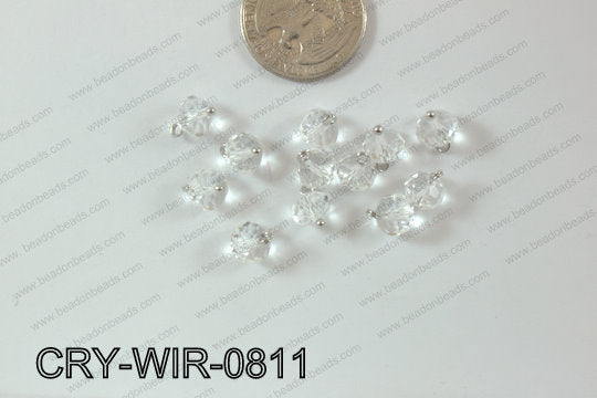 Wired Crystal Rondel 8mm Clear CRY-WIR-0811
