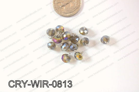 Wired Crystal Rondel 8mm Smokey AB CRY-WIR-0813