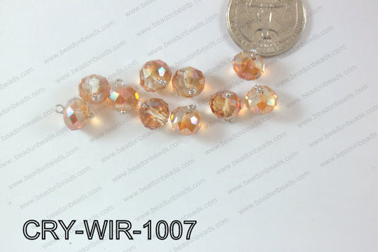Wired Crystal Rondel 10mm orange AB CRY-WIR-1007