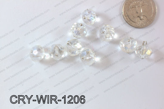 Wired Crystal Rondel 12mm Clear AB CRY-WIR-1206