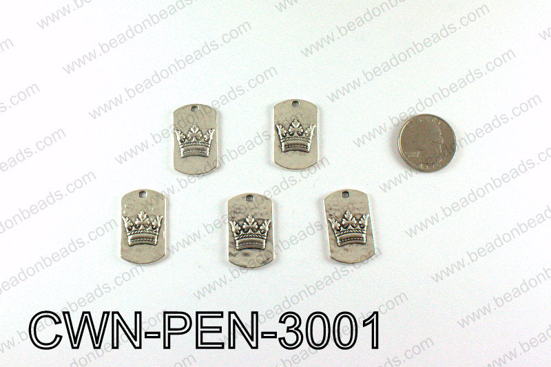 Crown Pendant Badge 30x28mm, Silver CWN-PEN-3001