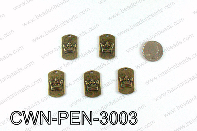 Crown Pendant Badge 30x28mm, Bronze CWN-PEN-3003