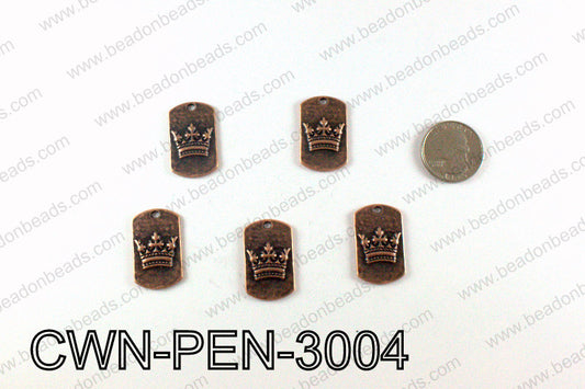 Crown Pendant Badge 30x28mm, Copper CWN-PEN-3004
