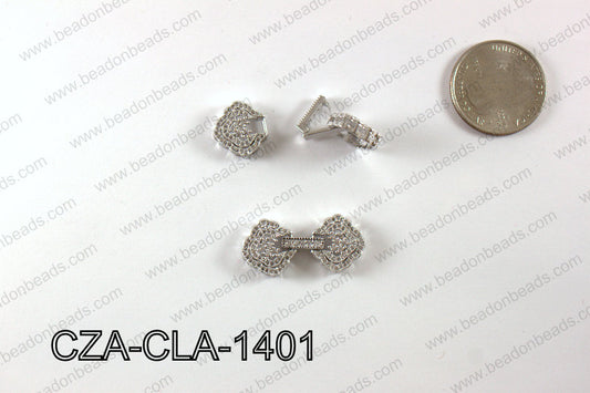 CZ FLOWER MICRO PAVE CLASP 14X30MM CZA-CLA-1401