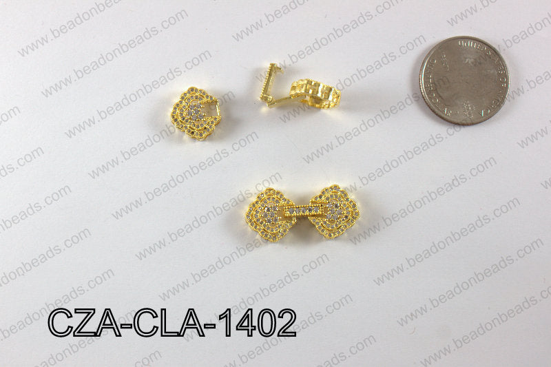 CZ FLOWER MICRO PAVE CLASP 14X30MM CZA-CLA-1402