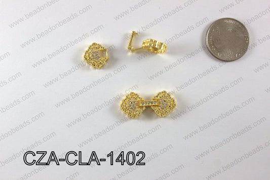 CZ FLOWER MICRO PAVE CLASP 14X30MM CZA-CLA-1402