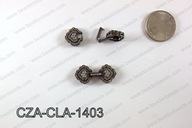 CZ FLOWER MICRO PAVE CLASP 14X30MM CZA-CLA-1403