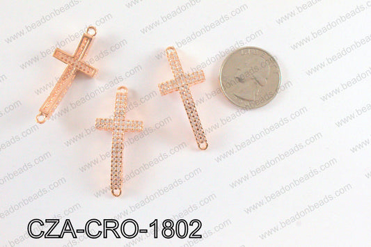 CZ Cross Micro Pave Connector 18 x42MM CZA-CRO-1802