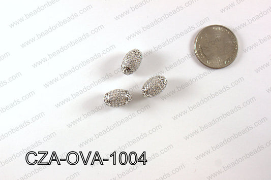 CZ OVAL MICRO PAVE BEAD 10X14MM CZA-OVA-1004