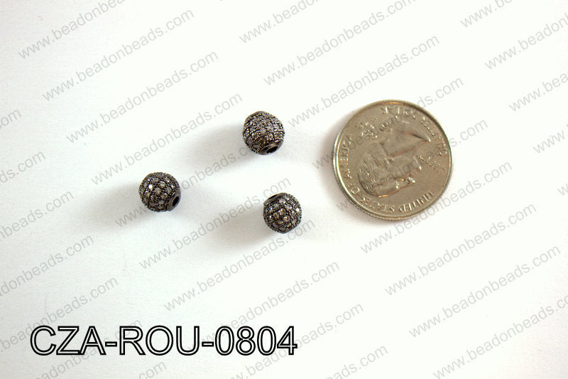 CZ ROUND MICRO PAVE BEAD 8MM CZA-ROU-0804