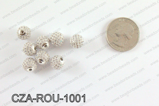 CZ Round Micro Pave Bead 10MM CZA-ROU-1001