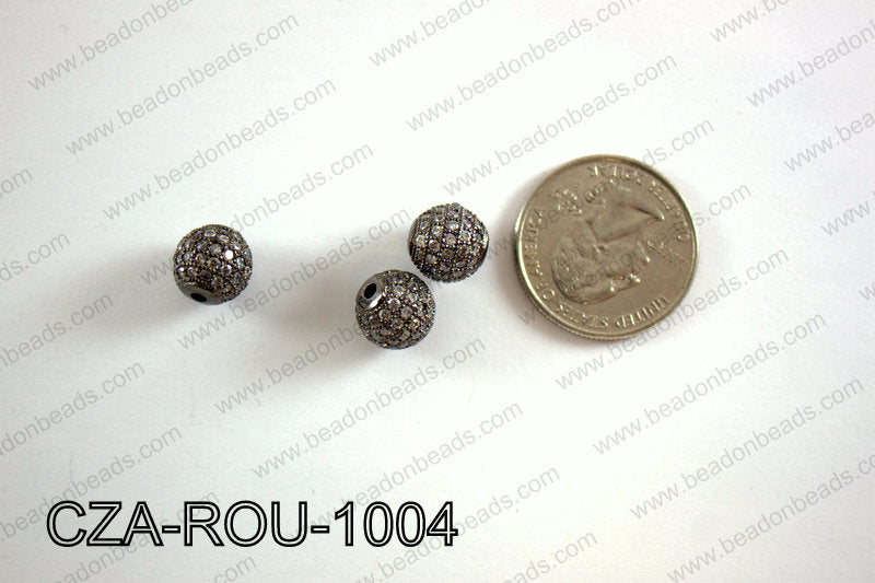 CZ ROUND MICRO PAVE BEAD 10MM CZA-ROU-1004