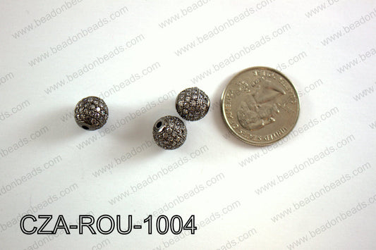 CZ ROUND MICRO PAVE BEAD 10MM CZA-ROU-1004