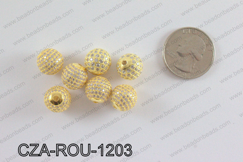 CZ Round Micro Pave Bead 12MM CZA-ROU-1203