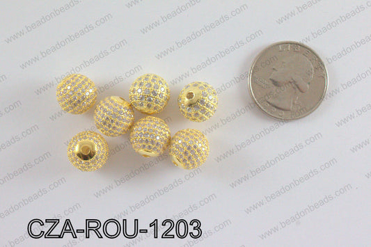 CZ Round Micro Pave Bead 12MM CZA-ROU-1203