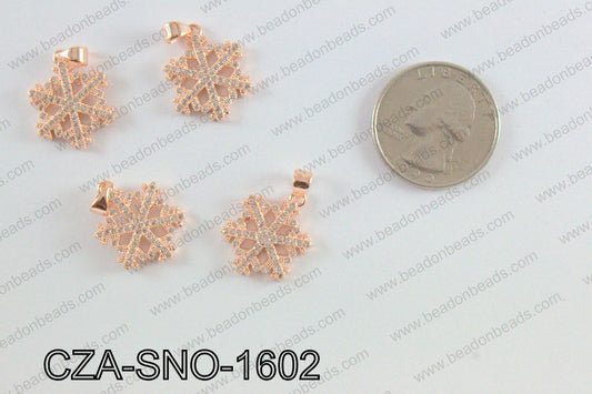 CZ Snowflake Micro Pave Pendant 16x23MM CZA-SNO-1602