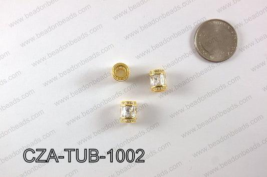 CZ TUBE MICRO PAVE 10X12MM CZA-TUB-1002