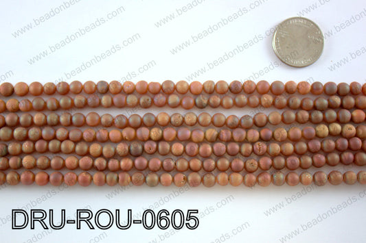 Metallic coated druzy beads 6mmDRU-ROU-0605
