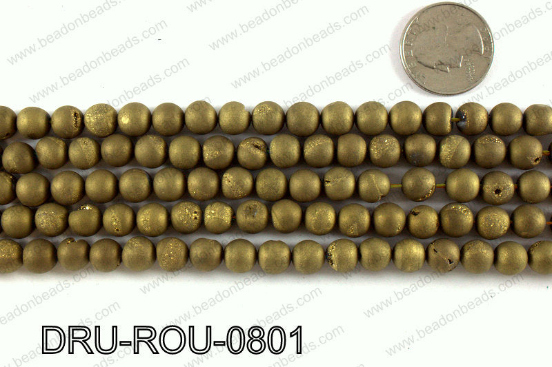 Metallic coated druzy beads 8mm DRU-ROU-0801