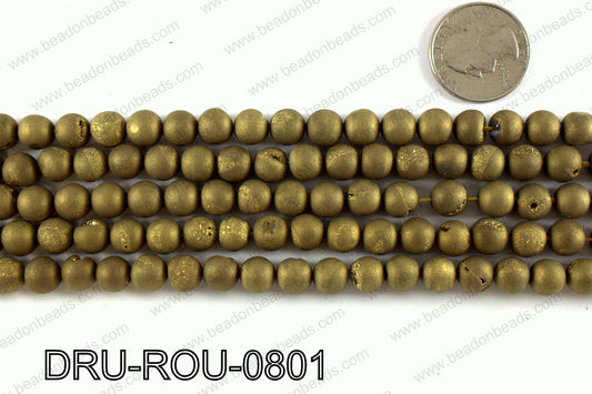 Metallic coated druzy beads 8mm DRU-ROU-0801
