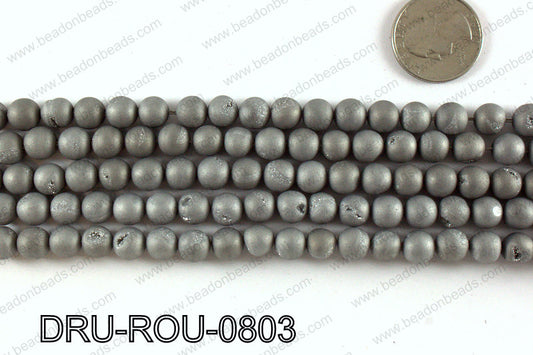 Metallic coated druzy beads 8mm DRU-ROU-0803
