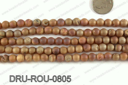 Metallic coated druzy beads 8mm DRU-ROU-0805